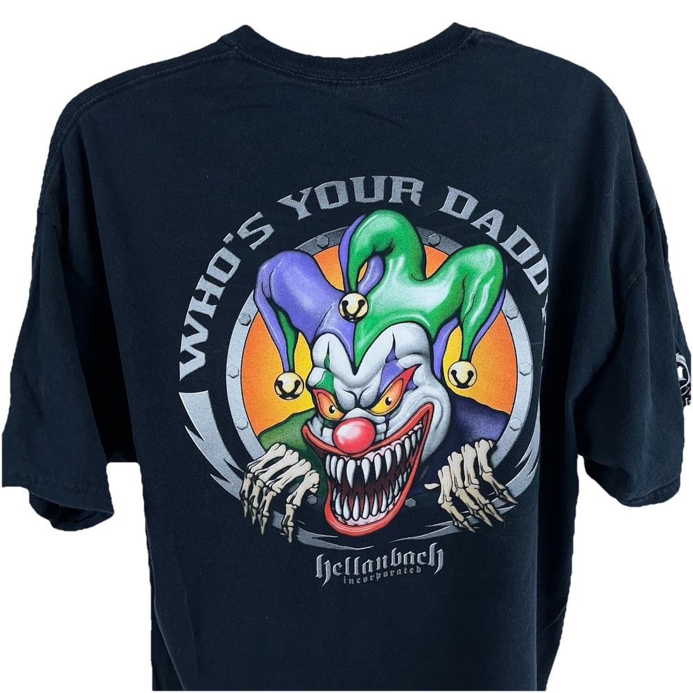 Gildan Hellanbach Who's Your Daddy T Shirt Distressed Grunge Mens Size 2XL Black